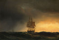 Grosser Segler auf hoher See by Anton Melbye - Art Print - Zapista