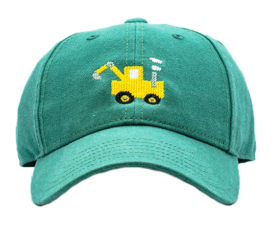 Harding Lane Kids Excavator Baseball Hat in Moss Green