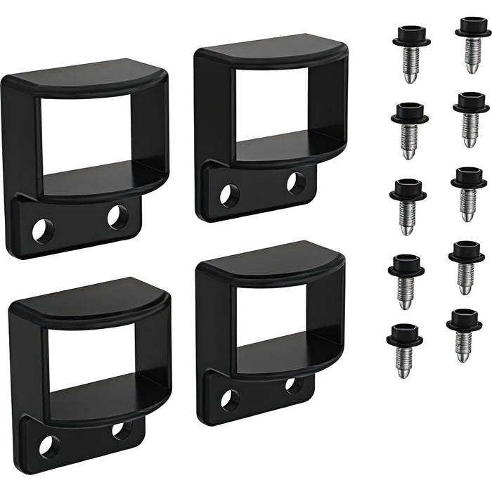 Horizontal brackets - 4 pack POWDER COATED ALUMINIUM, Choose colour