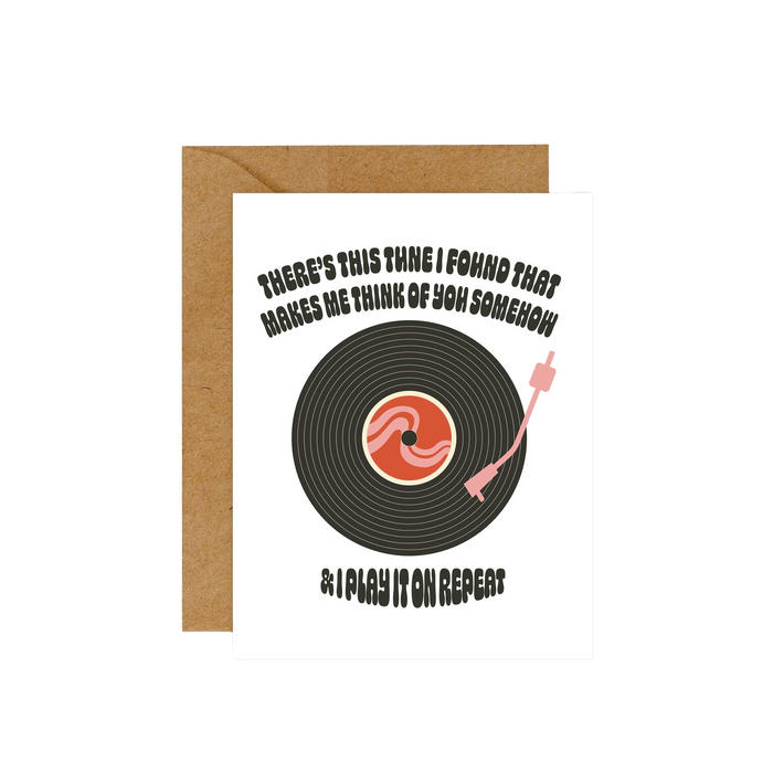 I Play it on Repeat Record Player Love Card