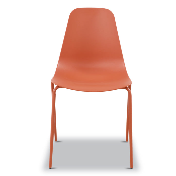 Isla Stackable Dining Chair | Coral Red | Set of 4