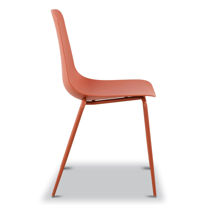 Isla Stackable Dining Chair | Coral Red | Set of 4