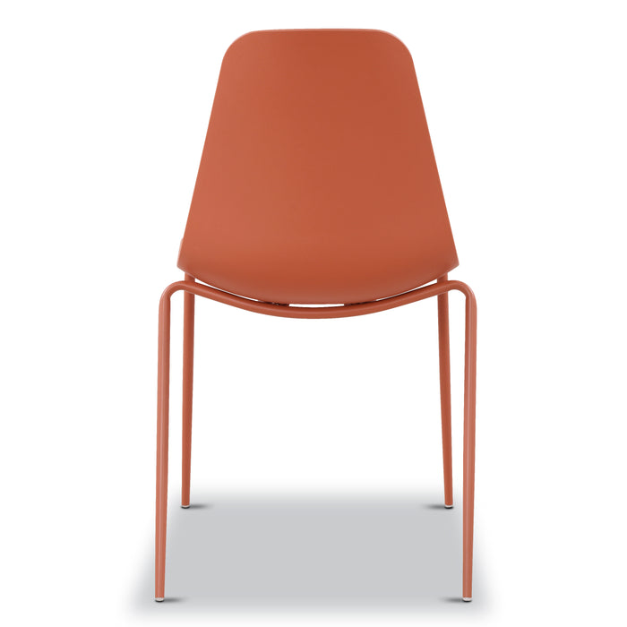 Isla Stackable Dining Chair | Coral Red | Set of 4
