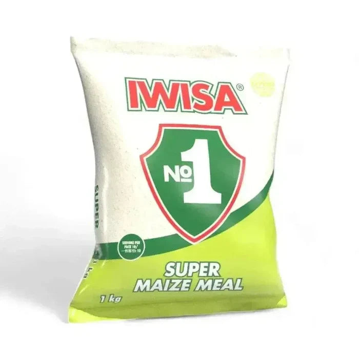 Iwisa Maize Meal 1kg package showcasing authentic South African maize meal product