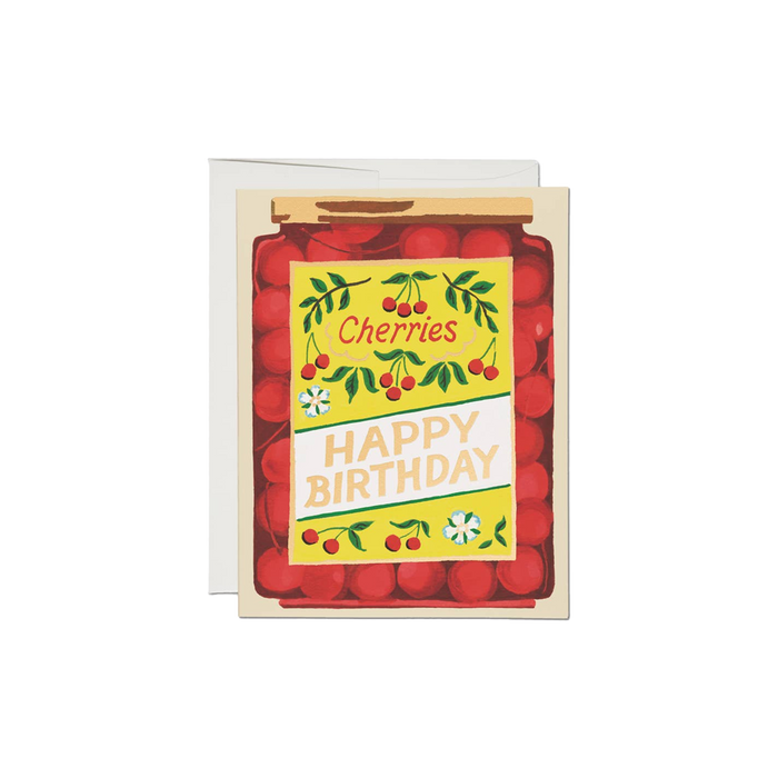Jar of Cherries Birthday Card