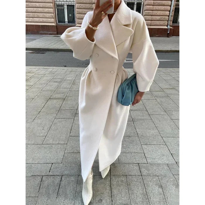 Joëlle - Manteau Long à Manches Lanternes Vintage