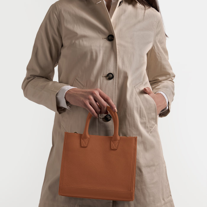 Kress Mini Top Handle Bag Saddle Brown