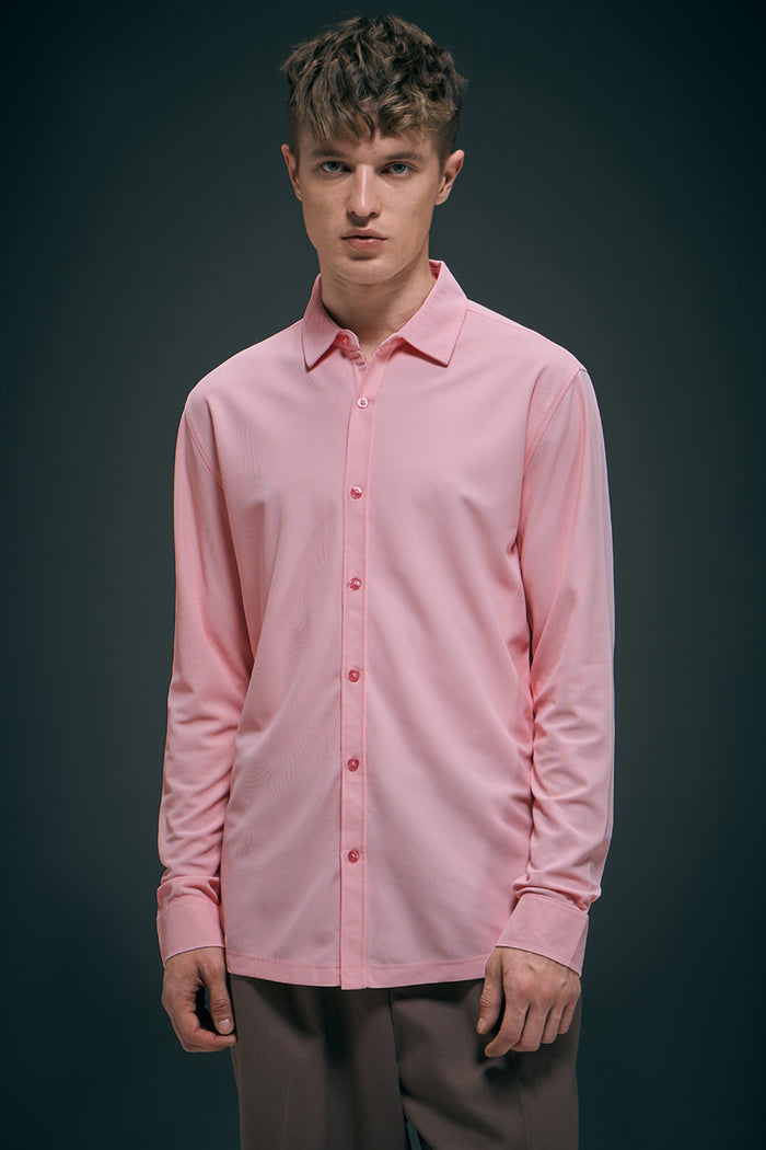 Light Pink Smart Tech Full Sleeve Shirt