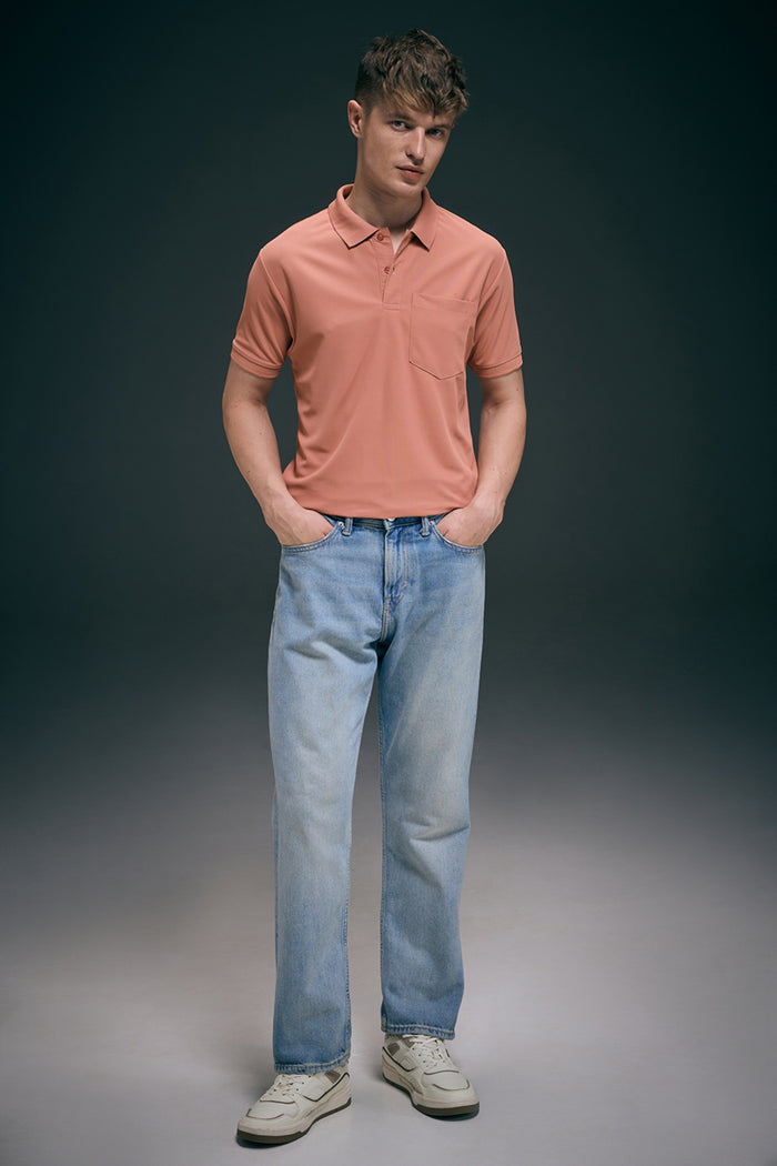 Light Pink Smart Tech Pocket + Polo T-shirts Maxzone Clothing