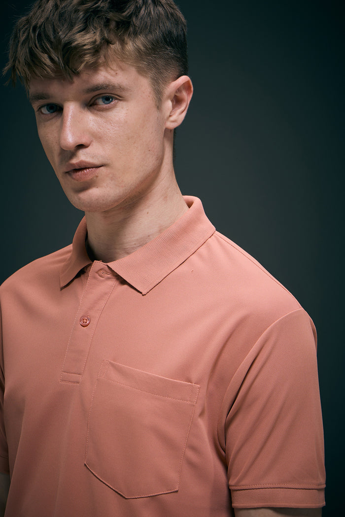 Light Pink Smart Tech Pocket + Polo T-shirts Maxzone Clothing