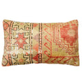 Lindsay Handmade traditional Turkish oushak pillow cover made with vintage rugs 12x20 pink and beige