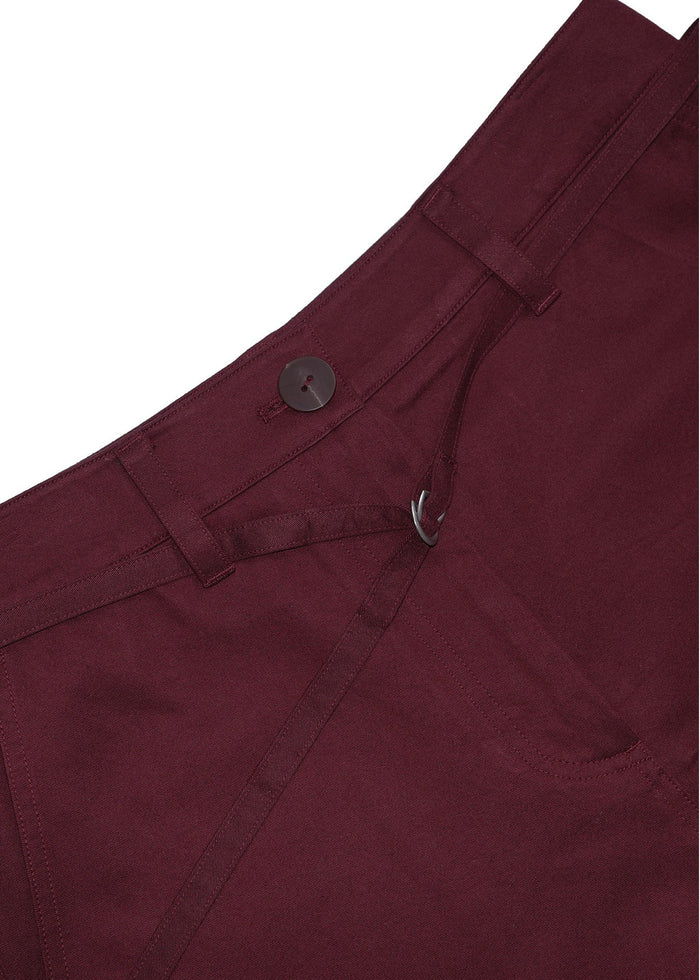 LINE BELT HALF PANTS -BURGUNDY