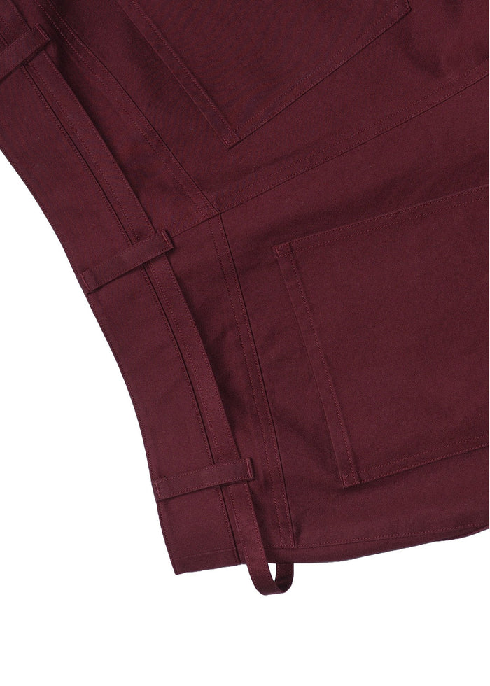 LINE BELT HALF PANTS -BURGUNDY