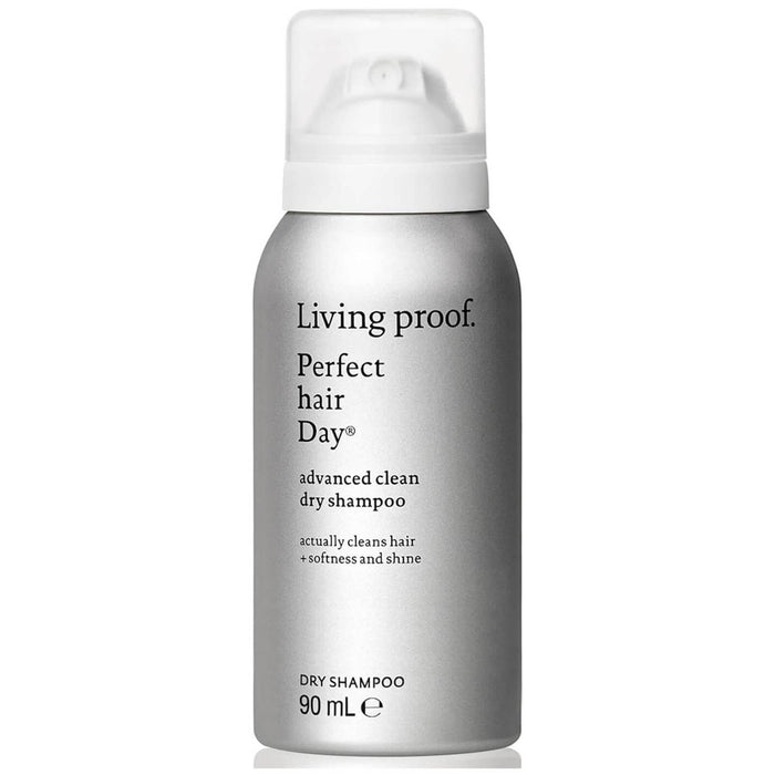 Living Proof Perfect Hair Day PhD dry shampoo in 90ml bottle, lightweight formula for clean, refreshed hair without water.