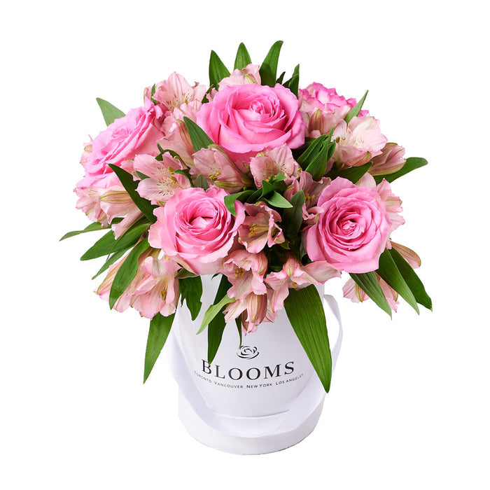 Luxurious Pink Roses and Alstroemeria Floral Arrangement – the bouquet