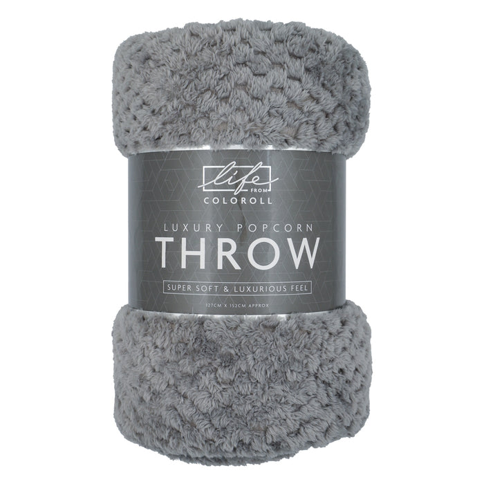 Grey Popcorn Throw 130X150Cm 341286-grey