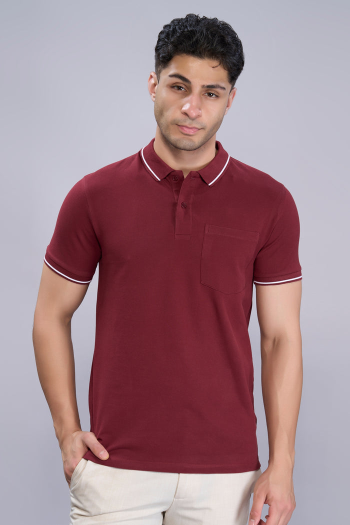 Maroon - Identity Pocket Polo