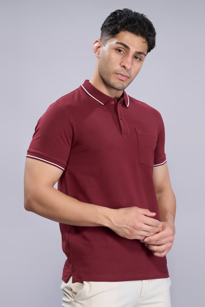 Maroon - Identity Pocket Polo