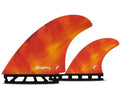 Futures Mayhem Evil Twin plus 1 medium orange yellow hybrid keel fin set