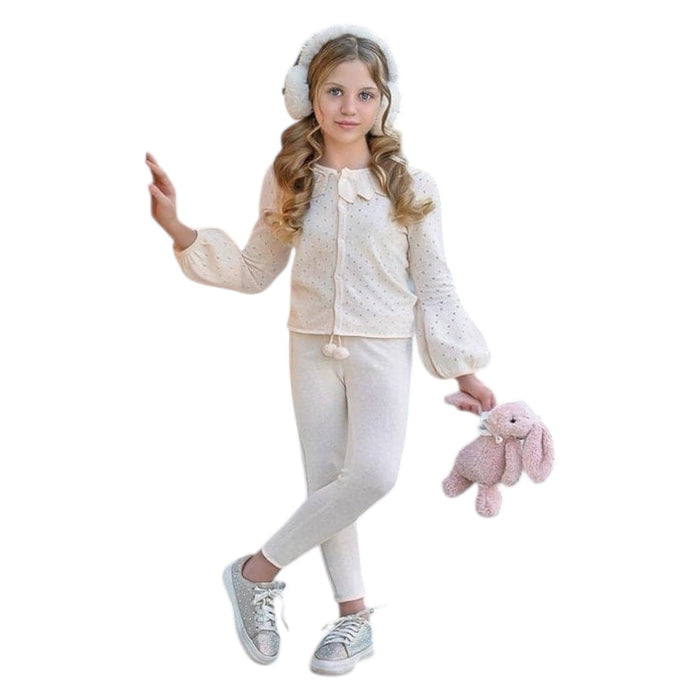 Melody Popsicle Cream Knit Top and Leggings Set - Petite Maison Kids