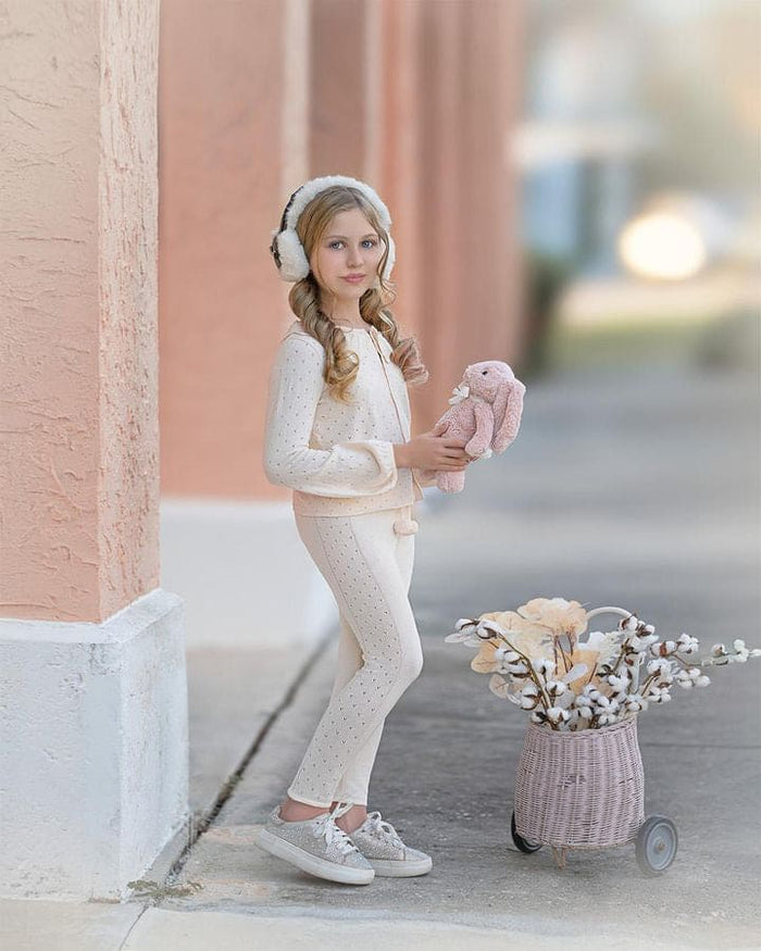 Melody Popsicle Cream Knit Top and Leggings Set - Petite Maison Kids