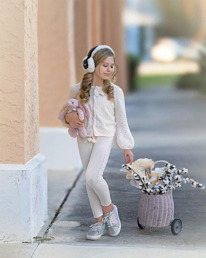 Melody Popsicle Cream Knit Top and Leggings Set - Petite Maison Kids