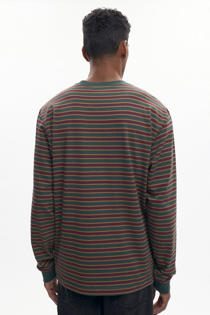 Men's Midweight Longsleeve in Bottle Green/Plum/Otter