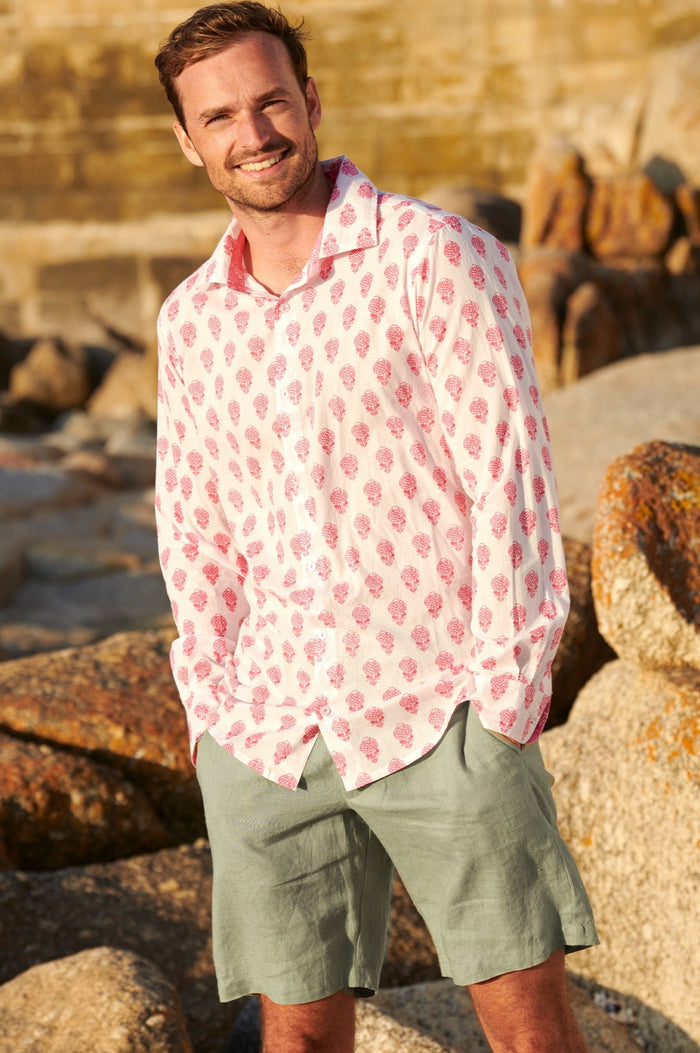 Men's Premium Linen Shorts | Khaki - Aspiga