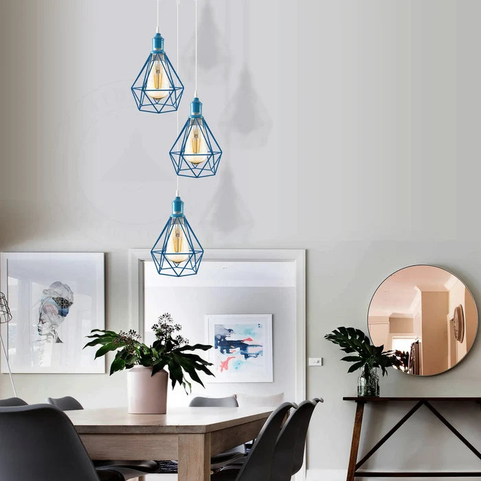 Metal 3 Way Cage Pendant Light Hanging Light E27 ~4308