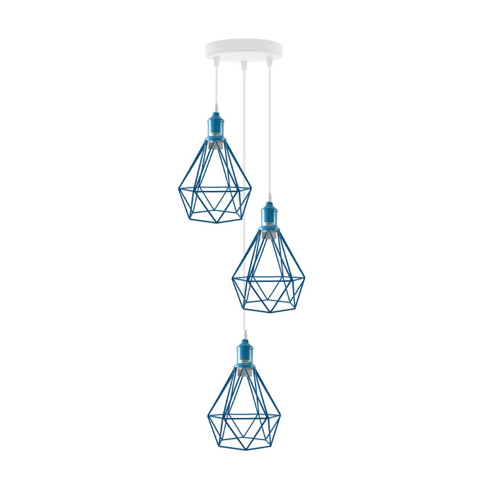 Metal 3 Way Cage Pendant Light Hanging Light E27 ~4308