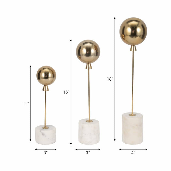 Metal Balloon Sculptures Set of 3