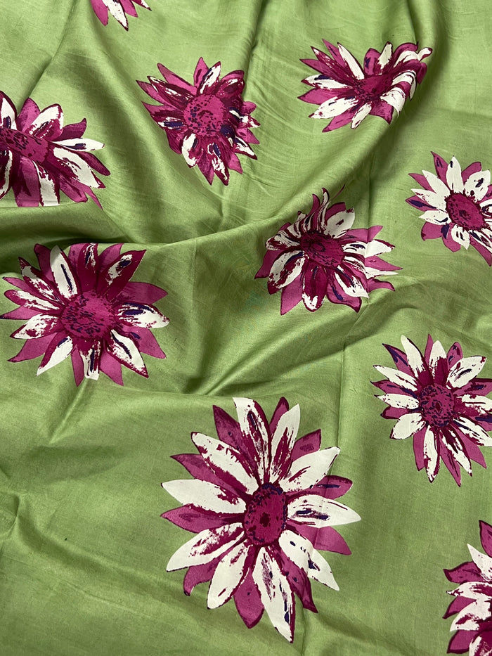 Mila sunflower kanchipuram silk fabric