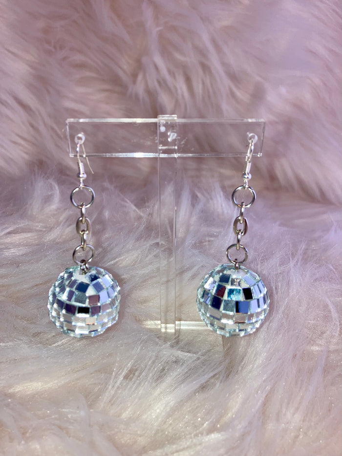 Disco Ball Earrings 1"