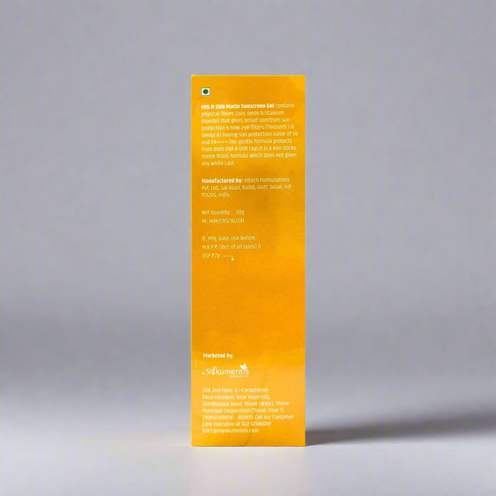Mis D Sun Matte Sunscreen Gel SPF 50 PA++++