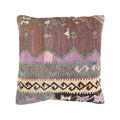 Handmade traditional Turkish kilim pillow cover made with vintage rugs 18x18 green brown purple