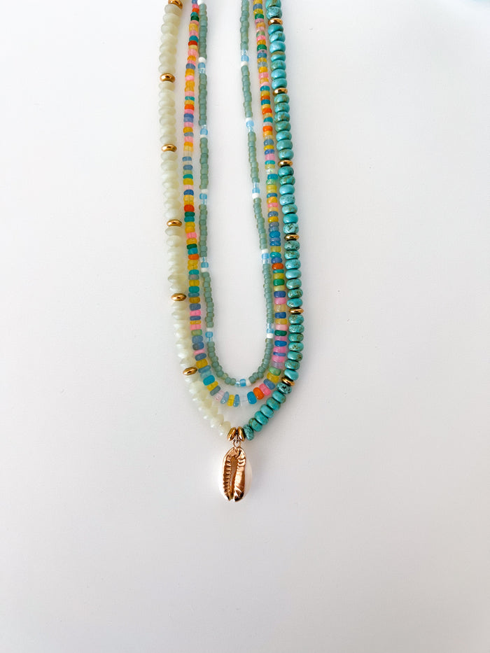 Mist Glass Beaded Necklace