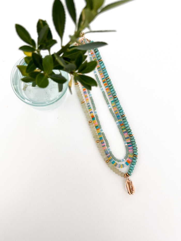 Mist Glass Beaded Necklace