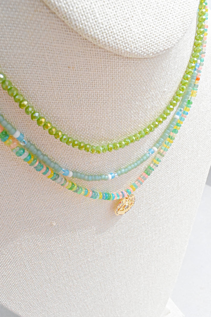 Mist Glass Beaded Necklace