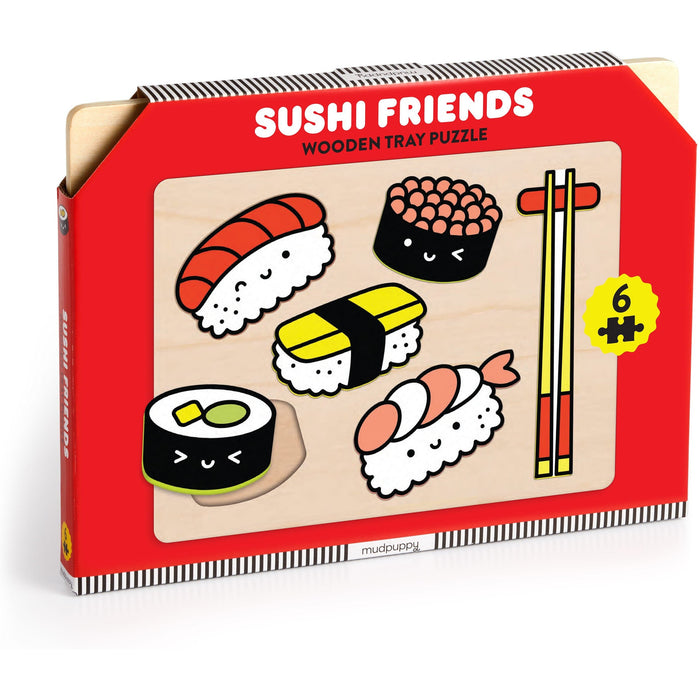 Mudpuppy Sushi Friends Wooden Tray Puzzle