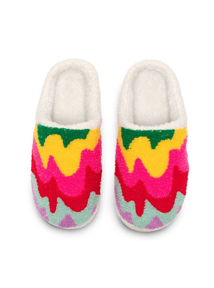 Multi-Colored Wavy Pattern Slippers