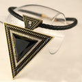 N2566 - Black Triangular Pendant Necklace