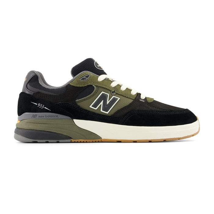New Balance Numeric 933 Reynolds Black Olive Nubuk Leather