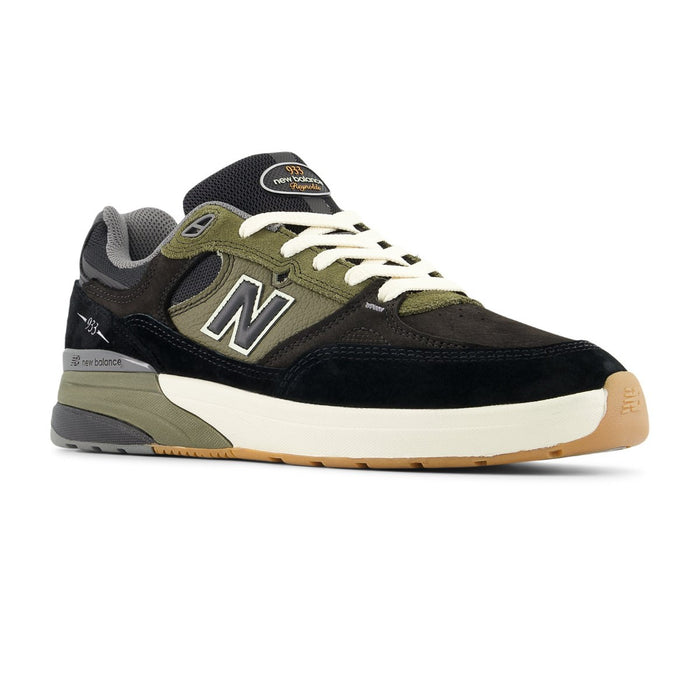 New Balance Numeric 933 Reynolds Black Olive Nubuk Leather