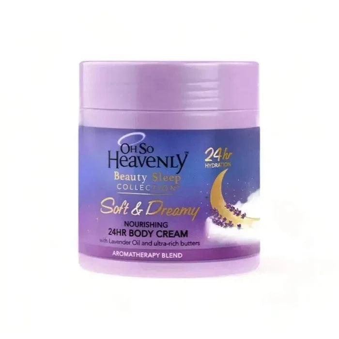 Oh So Heavenly Beauty Sleep Collection body cream with cocoa, shea butter, and lavender for soft, hydrated skin