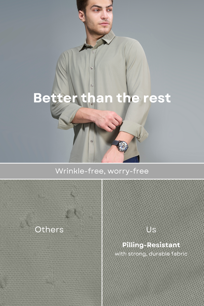 Olive Smart Tech Full Sleeve Shirt Full Sleeve Shirt Maxzone Clothing