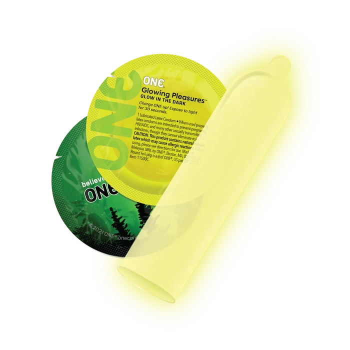 One glowing pleasures condoms
