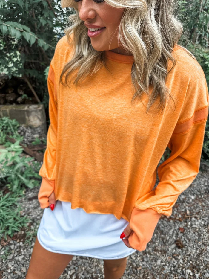 OPEN BACK Active Pullover in Orange // ships in about a week