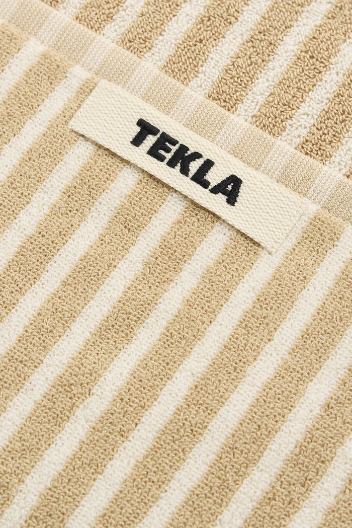 Organic Cotton Striped Towels & Bath Mat | Ivory