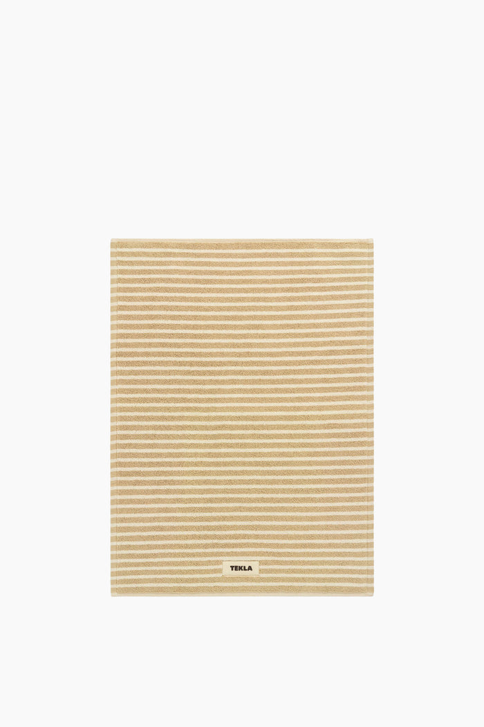 Organic Cotton Striped Towels & Bath Mat | Ivory