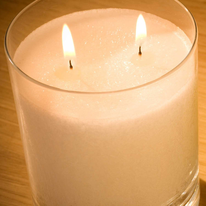 Pairfum London The Snow Crystal Candle Eau de Parfum in pink lavender, 200g, with a frosted glass container and elegant design.